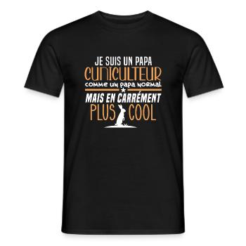 Papa cuniculteur, humour métier, élevage de lapin - T-shirt homme - noir - Devant - AI Model Male 178 light (178cm)