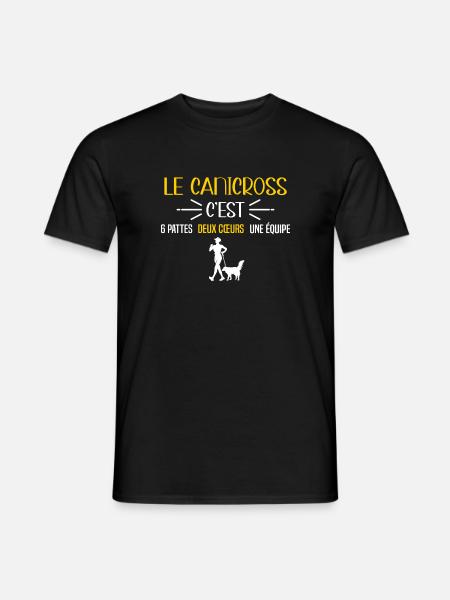 Canicross sport chien, idée cadeau sportifs humour - T-shirt homme - noir