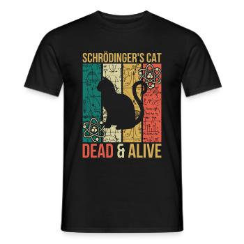 Physics thought experiment Schrödinger's cat - Men's T-Shirt - black - Front - AI Model Male 178 light (178cm)