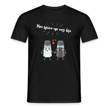 Salz und Pfefferstreuer Paar Geschenk für Köche - Männer T-Shirt - Schwarz - Vorne - AI Model Male 178 light (178cm)
