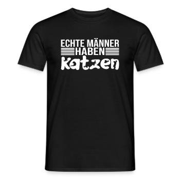 Echte Männer Haben Katzen - Männer T-Shirt - Schwarz - Vorne - AI Model Male 178 light (178cm)