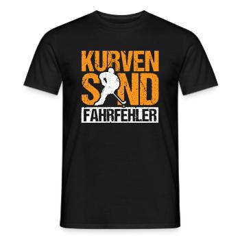 Eishockey Kurven sind Fahrfehler - Männer T-Shirt - Schwarz - Vorne - AI Model Male 178 light (178cm)