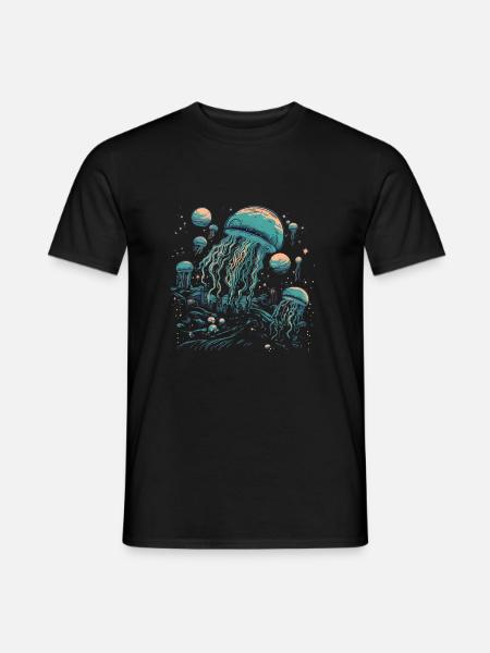 Qualle - Männer T-Shirt - Schwarz