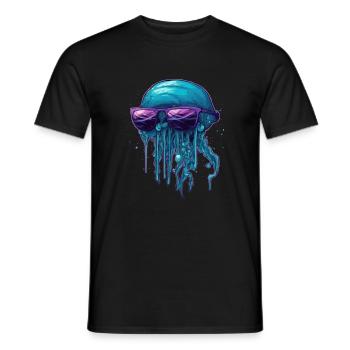 Qualle Jellyfish - Männer T-Shirt - Schwarz - Vorne - AI Model Male 178 light (178cm)