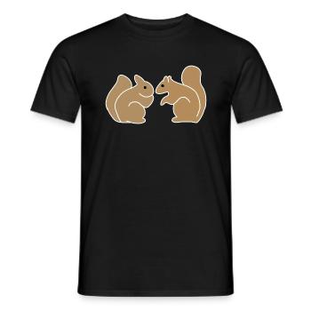 Two Squirrel Animals Symbol Animal - Men's T-Shirt - black - Front - AI Model Male 178 light (178cm)