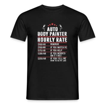 Auto Body Painter Hourly Rate Vehicle Painter - Men's T-Shirt - black - Front - AI Model Male 178 light (178cm)