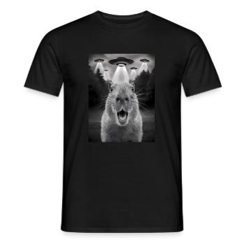 Capybara Selfie OVNI Extraterrestres Drôles D’animaux Photos - T-shirt homme - noir - Devant - AI Model Male 178 light (178cm)