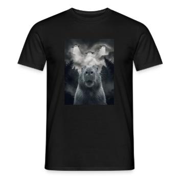 Capybara Selfie OVNI Extraterrestres Drôles D’animaux Photos - T-shirt homme - noir - Devant - AI Model Male 178 light (178cm)