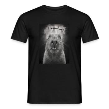 Capybara Selfie OVNI Extraterrestres Drôles D’animaux Photos - T-shirt homme - noir - Devant - AI Model Male 178 light (178cm)