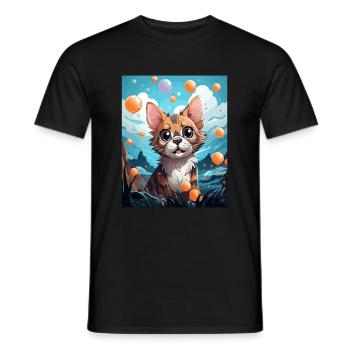 Bengal Katze - Männer T-Shirt - Schwarz - Vorne - AI Model Male 178 light (178cm)