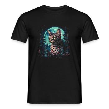 Bengal Katze - Männer T-Shirt - Schwarz - Vorne - AI Model Male 178 light (178cm)