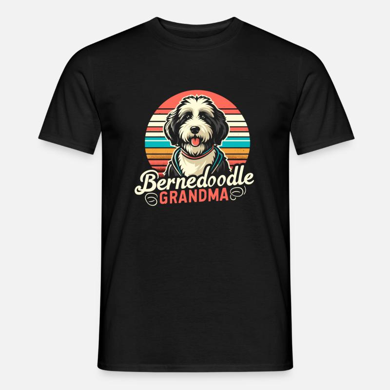 Bernedoodle Hund Oma - Männer T-Shirt - Schwarz