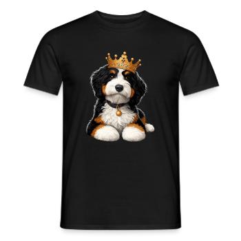 Bernedoodle Chien Couronne - T-shirt homme - noir - Devant - AI Model Male 178 light (178cm)