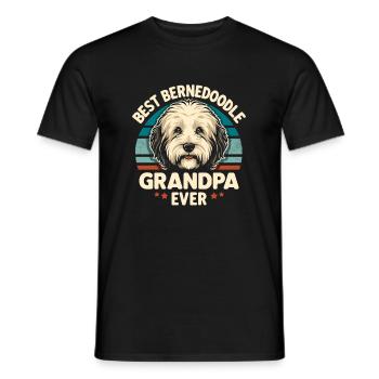 Bernedoodle Chien Grand-père - T-shirt homme - noir - Devant - AI Model Male 178 light (178cm)