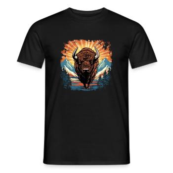 Bison - Männer T-Shirt - Schwarz - Vorne - AI Model Male 178 light (178cm)