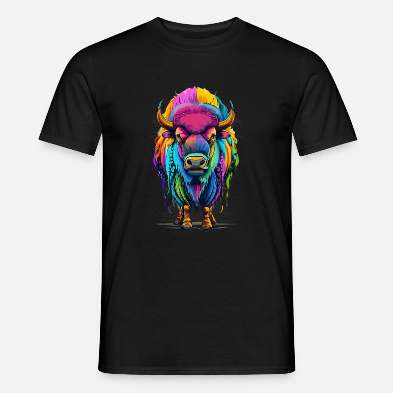Bison - Männer T-Shirt - Schwarz