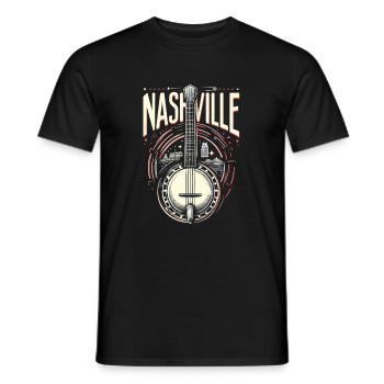 Banjo Gitarre Bluegrass Musik Nashville - Männer T-Shirt - Schwarz - Vorne - AI Model Male 178 light (178cm)