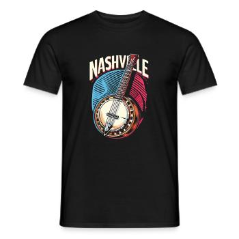 Banjo Gitarre Bluegrass Musik Nashville - Männer T-Shirt - Schwarz - Vorne - AI Model Male 178 light (178cm)