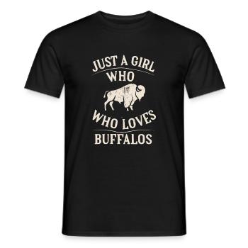 Nur ein Mädchen, das Buffalos liebt Büffel - Männer T-Shirt - Schwarz - Vorne - AI Model Male 178 light (178cm)