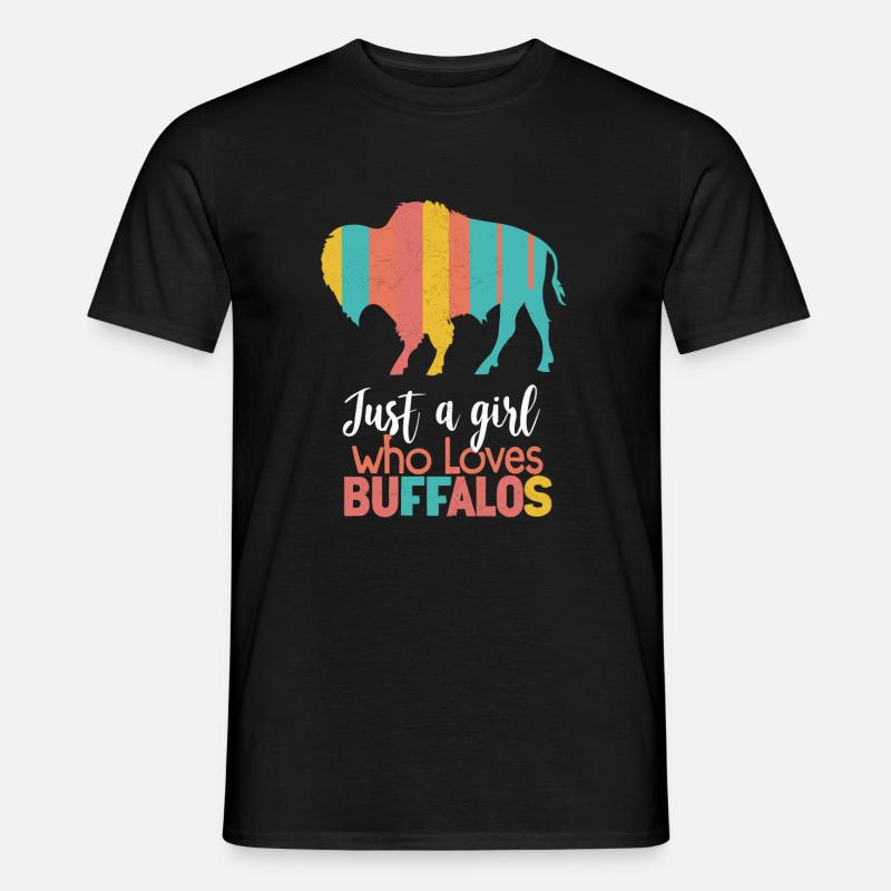 Nur ein Mädchen, das Buffalos liebt Büffel - Männer T-Shirt - Schwarz