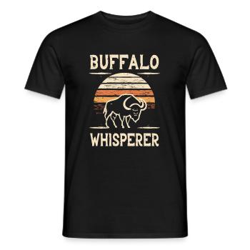 Buffalo Whisperer - Männer T-Shirt - Schwarz - Vorne - AI Model Male 178 light (178cm)