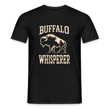 Buffalo Whisperer - Männer T-Shirt - Schwarz - Vorne - AI Model Male 178 light (178cm)