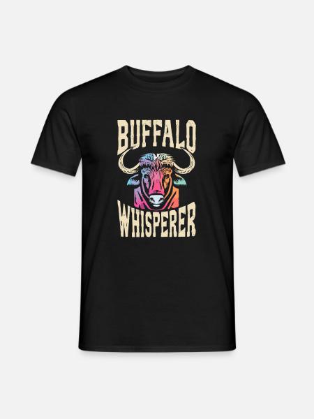 Buffalo Whisperer - Männer T-Shirt - Schwarz