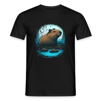 Wasserschwein - Männer T-Shirt - Schwarz - Vorne - AI Model Male 178 light (178cm)