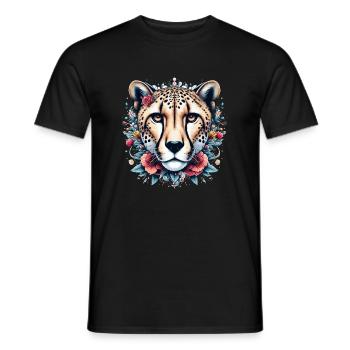 Cheetah Gepard - Men's T-Shirt - black - Front - AI Model Male 178 light (178cm)