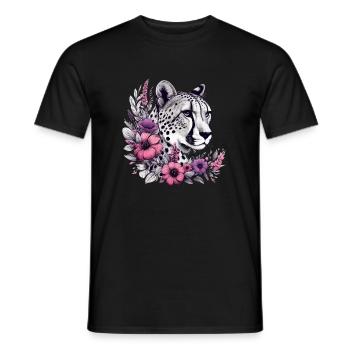 Cheetah Gepard - Men's T-Shirt - black - Front - AI Model Male 178 light (178cm)