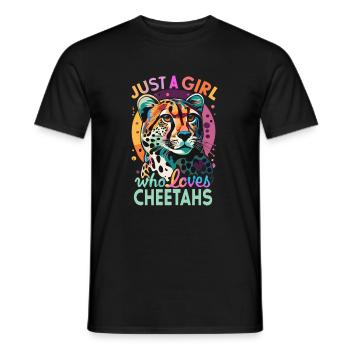 Juste une fille qui aime les guépards Gepard - T-shirt homme - noir - Devant - AI Model Male 178 light (178cm)