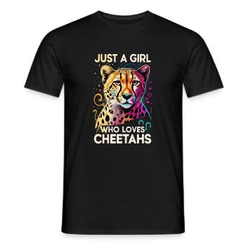 Juste une fille qui aime les guépards Gepard - T-shirt homme - noir - Devant - AI Model Male 178 light (178cm)