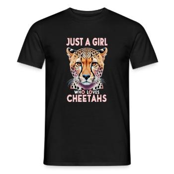 Juste une fille qui aime les guépards Gepard - T-shirt homme - noir - Devant - AI Model Male 178 light (178cm)