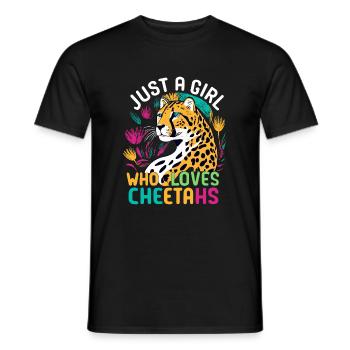 Juste une fille qui aime les guépards Gepard - T-shirt homme - noir - Devant - AI Model Male 178 light (178cm)