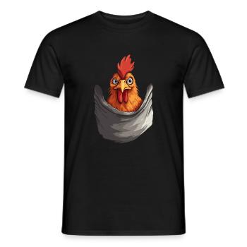 Chicken In Pocket - Männer T-Shirt - Schwarz - Vorne - AI Model Male 178 light (178cm)