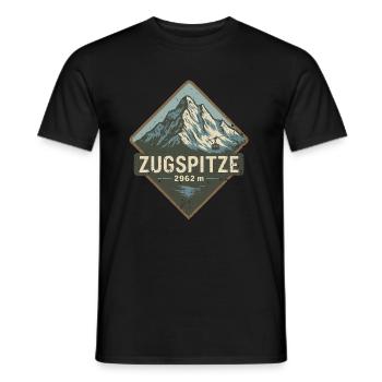 Zugspitze Bergsteiger Vintage Badge 2962m Alpen - Männer T-Shirt - Schwarz - Vorne - AI Model Male 178 light (178cm)