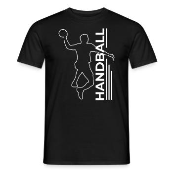 Handball player gift handballer jump throw - Men's T-Shirt - black - Front - AI Model Male 178 light (178cm)
