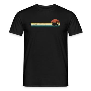 Modelleisenbahn Eisenbahner Lokomotive Modellbahn - Männer T-Shirt - Schwarz - Vorne - AI Model Male 178 light (178cm)