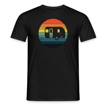 Camping Wohnmobil Campen Wohnwagen Vintage - Männer T-Shirt - Schwarz - Vorne - AI Model Male 178 light (178cm)