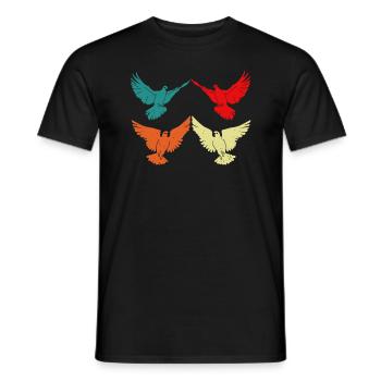 Pigeons voyageurs Oiseaux Élevage de pigeons - T-shirt homme - noir - Devant - AI Model Male 178 light (178cm)