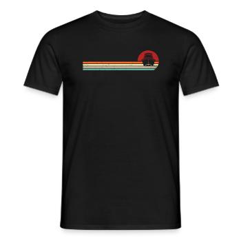 Boat Captain Ship Motorboat Vintage - Men's T-Shirt - black - Front - AI Model Male 178 light (178cm)