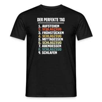 Schlagzeug - Männer T-Shirt - Schwarz - Vorne - AI Model Male 178 light (178cm)