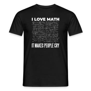 J’adore les mathématiques Mathématiciens Formules de calcul - T-shirt homme - noir - Devant - AI Model Male 178 light (178cm)