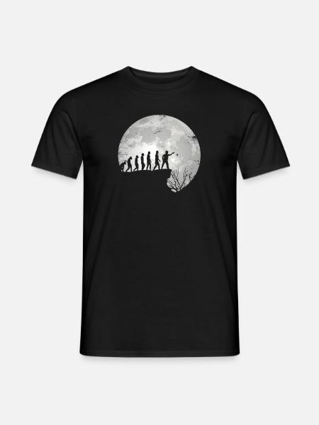 Boule Petanque Boccia Boulespieler Vollmond - Männer T-Shirt - Schwarz