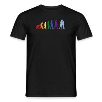 Lgbtq Regenbogenflagge Homosexuell Evolution Queer - Männer T-Shirt - Schwarz - Vorne - AI Model Male 178 light (178cm)