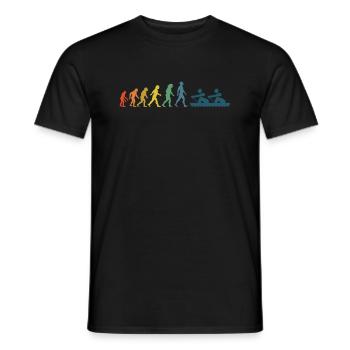 Rowing Evolution Rowing Rowboat Vintage - Men's T-Shirt - black - Front - AI Model Male 178 light (178cm)