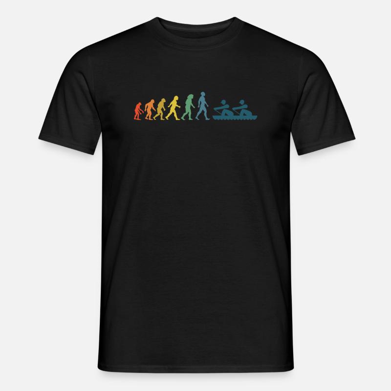 Rudern Evolution Ruderer Ruderboot Vintage - Männer T-Shirt - Schwarz