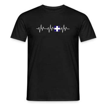 Greece Greek flag Greek heartbeat - Men's T-Shirt - black - Front - AI Model Male 178 light (178cm)