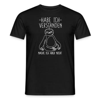 Faultiere Habe ich verstanden Faultier Spruch - Männer T-Shirt - Schwarz - Vorne - AI Model Male 178 light (178cm)