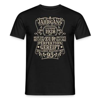 Geburtstagsgeschenk Geboren 1928 95 Jahre - Männer T-Shirt - Schwarz - Vorne - AI Model Male 178 light (178cm)